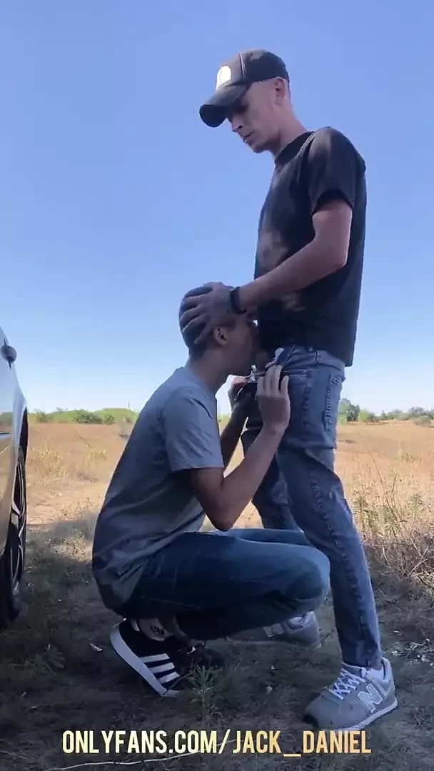 Straight guy fuck gay friend outdoor bareback and cum in ass
