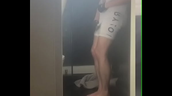This young cyclist boy made it to the bathroom but still wets himself as he can’t hold pee any longer